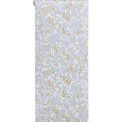 Behang Bloss Grijs/Oker