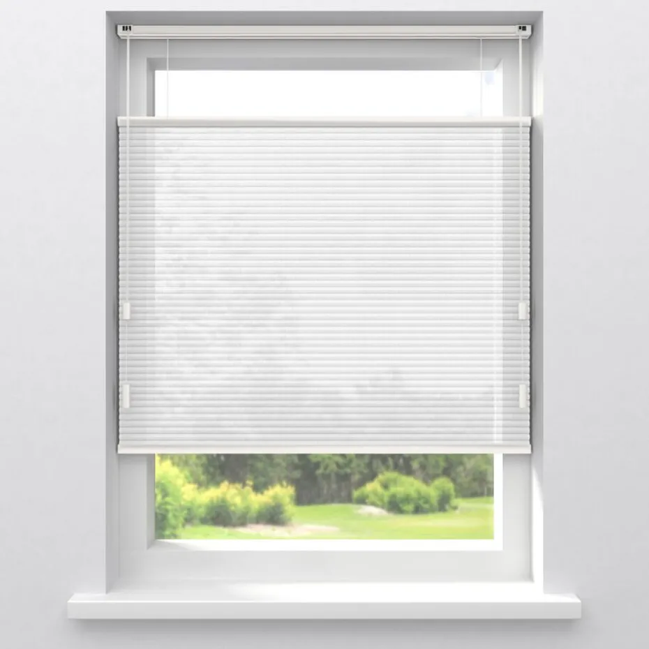 Dubbel Plissé Jikke Wit Lichtdoorlatend