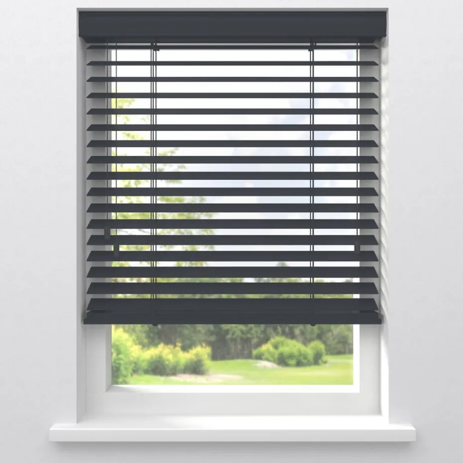 Fenstr Houten Jaloezie Hein Antraciet 50mm