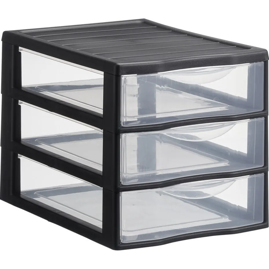 Ladekast 3 Lades Zwart