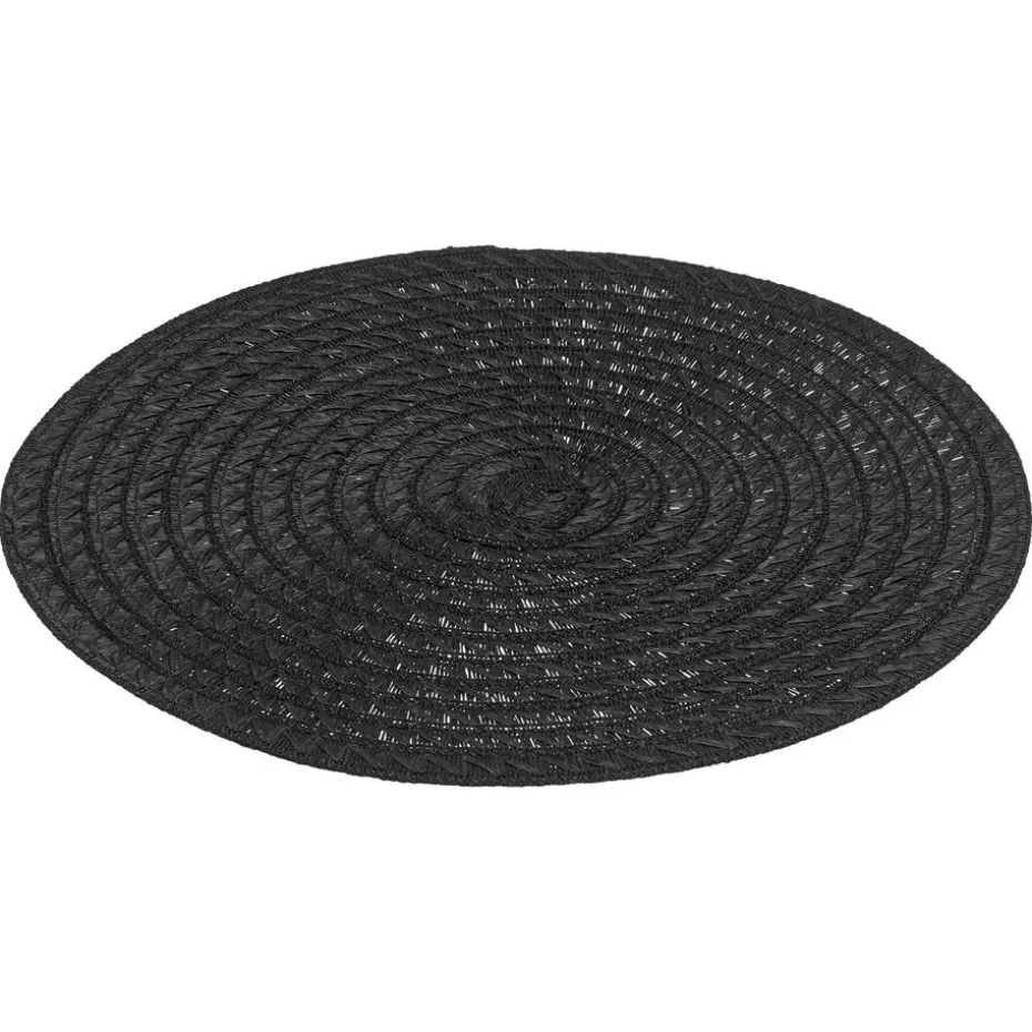 Placemat Geweven Zwart 鈱€38cm
