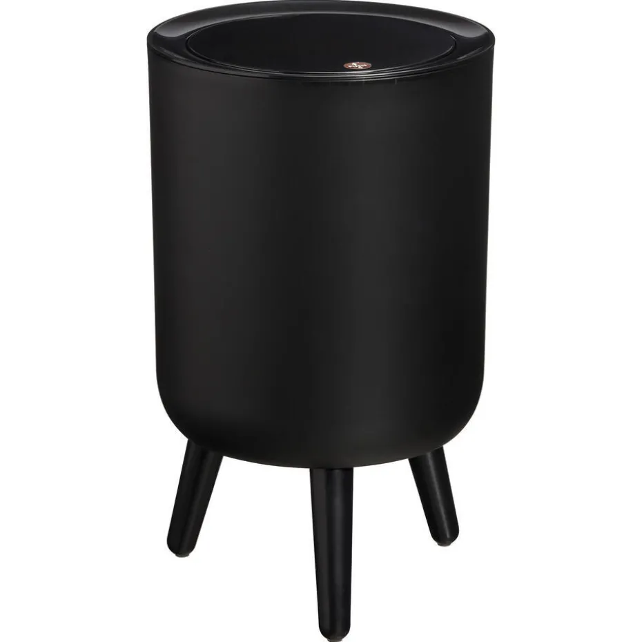 Prullenbak Pootjes 7 Liter Zwart