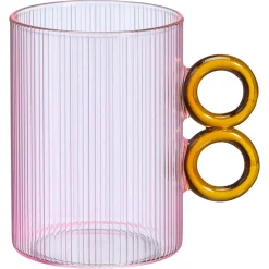 Theeglas Rings Roze/Amber - 480 ml