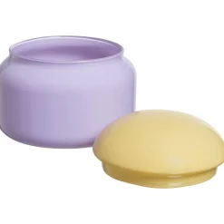 Voorraadpot Melkglas Lila/Geel