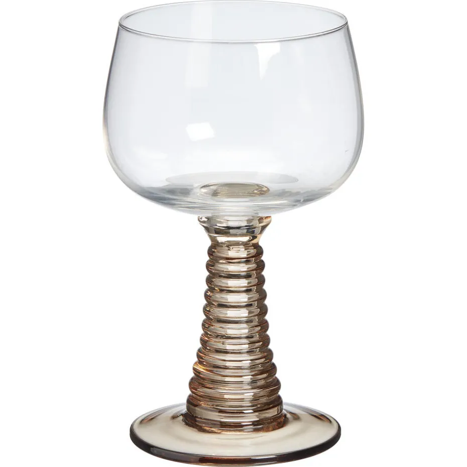 Wijnglas Ribbel Taupe